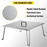Fire Pit Heat Deflector Fire Pit Pan Cover Stainless Steel Foldable Legs V952-DTRSHPG24241363ZNV0