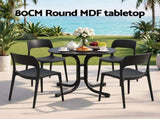 Gardeon 5PCS Outdoor Dining Set Table and Chairs Patio Furniture Garden Black ODF-DIN-5STFD-TX14-BK