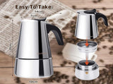 Stainless Steel Italian Moka Pot 300ml Espresso Maker Induction Compatible V1263-JX-5715