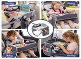 Keezi Kids Travel Tray Car Seat Lap Desk Portable Car Desk Organiser for Car & Airplane Grey KTT-44-GY