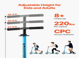 Kick Scooter for Kids Ages 8, Teens & Adults, 2-Wheel Toddler Scooter with Adjustable Height V952-JTHBC2L8INCHDQ0I0001V0