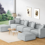 Artiss Modular Sofa Chaise Set 6-Seater Grey SBED-E-FA-02-6S-GY