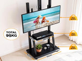 Artiss TV Stand 32-70" Universal Mobile Adjustable Height TV Stand with Wheels TV-MOUN-C75-BK