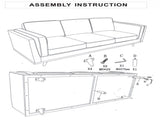 3 Seater Faux Sofa Brown Lounge Set for Living Room Couch with Wooden Frame V43-SOF-YOKBR3S