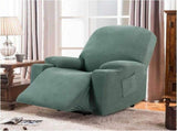 Power Lift Recliner Chair Cover, Stretch Jacquard Slipcover with Side Pocket, Sage Green V1188-MS-721-270