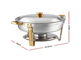 5-Star Chef 5L Chafing Dish Set 2-Pack, Food Warmer Catering Server Buffet CD-5L-DBL-SS