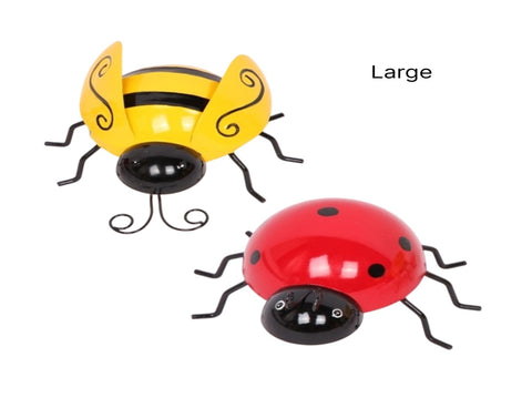 Set 2 Metal Bee & Lady Bug Wall Decor 8x15cm V637-DCO38687