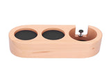 3Hole Coffee Portafilter Holder Wooden Tamper Stand Coffee Tamping Station with NonSlip Mat V1294-YM0901-3118210215711