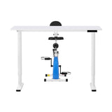 Artiss Under Desk Folding X-Bike with 120cm Automatic Standing Desk Magnetic Resistance White SDEB-ET157-WH-120-DB02