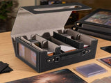 Trading Card Storage Box 3 Row TCG Organiser Magnetic Leather Case with Dividers for MTG Pokemon V63-957681