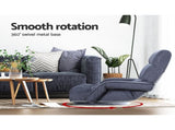 Artiss Floor Chair Lounge Sofa Swivel Charcoal FLOOR-0163-VEL-CH
