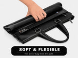 Black Men's PU Leather Briefcase - Waterproof Laptop Messenger Bag with Adjustable Strap - Large V888-ELOSUNG57015-1