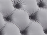 Single Seater Grey Sofa Classic Armchair Button Tufted in Velvet Fabric with Metal Legs V43-SOF-JAQS1SGR