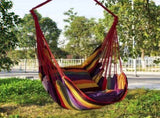 Colorful Striped Hammock Chair with Ropes and Storage Bag - Red Stripes V888-ELOSUNG25072