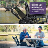 Equipmed Electric Folding Wheelchair, Wide Bariatric Chair Seat, Comfortable for S-XL, Long Range, V219-HELWLCEQPGK4A