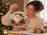 Pearl Santa Christmas Santa Pearl DIY Art Kit Easy Beaded Embroidery Craft Set with Frame for V1369-AZ3-W-17985