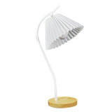Table Lamp with Cloth Pleated Lampshade Metal Modern Nightstand Bedside Lamp for Bedroom Living Room V1294-YM0710-3119230115411
