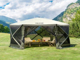 Pop Up Gazebo Tent, Pop-Up Screen Tent 6 Sided Canopy Sun Shelter with 6 Removable Privacy Wind V952-ZPSLTJLS12X1117M6V0