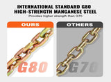 G80 Transport Binder Chain, 10 mm x 316 cm 2-Pack Tow Chain with Clevis Grab Hooks, 3.22T Safe V952-ZGTLSGMGDX2JJAXBDV0
