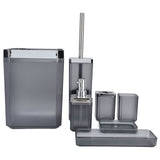 7Pcs/Set Plastic Bathroom Accessory Grey Toothbrush Holder Soap Tray Kit for Home Hotel V1294-YM0523-3117210196311