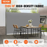 Retractable Side Awning, 160X300m Aluminum Outdoor Privacy Screen, 280g Polyester Water-proof V952-ZYPF160X300CMGY01V0