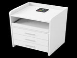 Levede Smart Bedside Table USB Wireless Charging Motion Sensor Light Nightstand NI1076-WH-AU