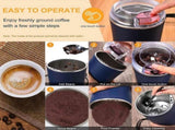 200W Electric Coffee Grinder - Stainless Steel Blades, Overheat Protection, Portable Mill V1263-JX-4458