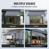 VEVOR Manual Retractable Awning, 78" Outdoor Retractable Awning Sunshade Shelter, Adjustable V952-SSSZYPHSLZS7QYB12V0