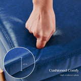 2X Storage Ottoman Foot Stool Cube Tuffet Seat 45cm PU Leather BLUE V274-FT-GQ106-DBU2