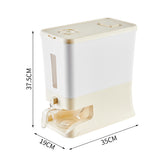 Regular Cream White Smart Kitchen Rice Dispenser - Automatic Press-Style Rice Storage Bin V888-ELOSUNG18343