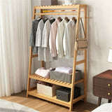 Bamboo Garment Rack Portable Laundry Storage Nature V178-66777