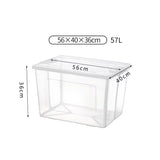 2x 57 Litre Modular Clear Foldable Storage Box with Lid Plastic Tub Collapsible V563-75200-2X