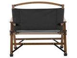 Bamboo Canvas Foldable Outdoor Camping Chair Wooden Travel Picnic Park - Black V563-75622-BLACK