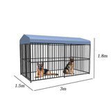 Pawhub Heavy Duty Dog Cage Black Metal Kennel Indoor Outdoor 3M V178-66731
