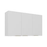 White Flat Pack DIY Steel Kitchen Wall Cabinet with 3 Doors 2 Shelves - Renova V1112-3500001960