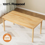 1 Keezi Kids Table and 2 Chairs Set Pinewood FURNI-C-TBCH-PINE