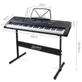 Alpha 61 Keys Electronic Piano Keyboard Digital Electric w/ Stand Lighted Black EK-KL-91M-BK-H