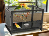 Heavy Duty Metal Bird Cage Parrot Transport Carrying Cage Large Pet Cages Aviary V767-P-ZN1683