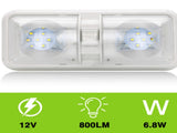 2pcs 12V RV Interior LED Ceiling Light Boat Camper Caravan Trailer Double Dome Light V201-QUEW13035626X2