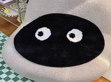 Round Rug Cute Black Face Rug Soft Flocking Carpet Skid Resistant Rug for Bedroom Bathroom Living V1294-YM0710-3117230206512