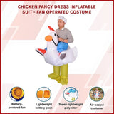 CHICKEN Fancy Dress Inflatable Suit - Fan Operated Costume V63-816903