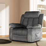 Artiss Recliner Chair Electric Massage Chair Velvet Lounge Sofa Heated Grey RECLINER-A13-VEL-GY