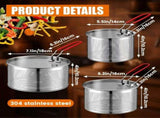 304 Stainless Steel Pasta Strainer Baskets, 3 Pack Noodle Blanching Baskets with Long Removable V1189-LC-RY-00122