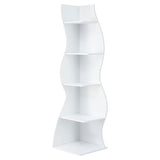 Artiss 5-Tier Bookshelf Corner Shelf S-shaped Storage Rack White FUR-S-DS-5T-WH