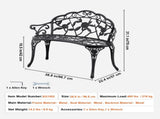 Outdoor Bench, 38.8 inches Metal Bench for Outdoors, 480 lbs Load Capacity Bench, Outdoor V952-GYZYJS40YC00PL1X7V0