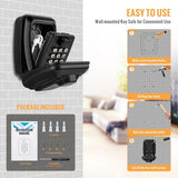Outdoor Key Box, Large Wall Mounted Key Box With 12 Digit Code, Waterproof And Rustproof V1188-MS-227-0658