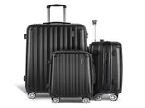 Wanderlite 3 Set Luggage 20-24-28 Inch with Zipper Lock Carry On Hard Shell Travel Suitcase Luggage LUG-ABS-ECO-3SET-BK