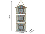 Handcrafted 3-Photo Frame Hanging Beach Houses 78cm V637-12810PFR