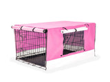 Wire Dog Cage Foldable Crate Kennel 24in with Tray PINK Cover Combo V274-PET-WCCV24-PK