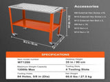 36" x 18" Welding Table, 1200lbs Load Capacity Steel Weldingbench Table on Wheels, Portable V952-KYDHZW1200LB3M6A7V0